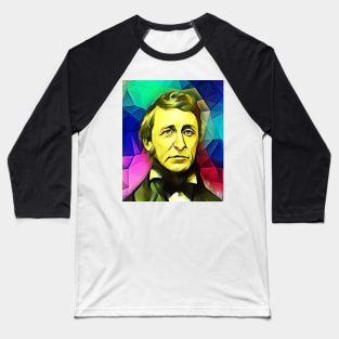 Henry David Thoreau Colourful Portrait | Henry David Thoreau Artwork 6 Baseball T-Shirt